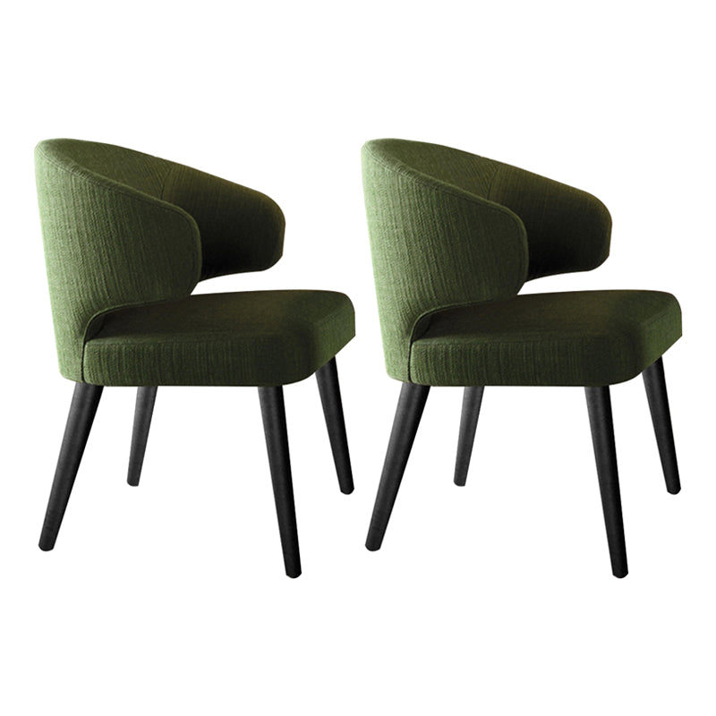 Glam Style Upholstered Side Chair Solid Back Chair with 4 Black Finish Legs Green 2 Piece Set Clearhalo ' kitchen&dining_furn' 'Dining Chairs' 'Dining Tables & Seating' 'dining_chair' 'furn' 'furn_dining_chair' 'Furniture' 'furniture_dining_chair' 'Kitchen & Dining Furniture' 'kitchen' 3575870