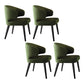 Glam Style Upholstered Side Chair Solid Back Chair with 4 Black Finish Legs Green 4 Piece Set Clearhalo ' kitchen&dining_furn' 'Dining Chairs' 'Dining Tables & Seating' 'dining_chair' 'furn' 'furn_dining_chair' 'Furniture' 'furniture_dining_chair' 'Kitchen & Dining Furniture' 'kitchen' 3575872
