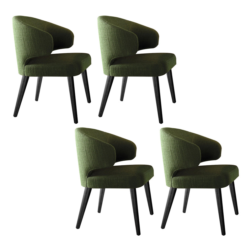 Glam Style Upholstered Side Chair Solid Back Chair with 4 Black Finish Legs Green 4 Piece Set Clearhalo ' kitchen&dining_furn' 'Dining Chairs' 'Dining Tables & Seating' 'dining_chair' 'furn' 'furn_dining_chair' 'Furniture' 'furniture_dining_chair' 'Kitchen & Dining Furniture' 'kitchen' 3575872