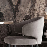 Glam Style Upholstered Side Chair Solid Back Chair with 4 Black Finish Legs Clearhalo ' kitchen&dining_furn' 'Dining Chairs' 'Dining Tables & Seating' 'dining_chair' 'furn' 'furn_dining_chair' 'Furniture' 'furniture_dining_chair' 'Kitchen & Dining Furniture' 'kitchen' 3575874