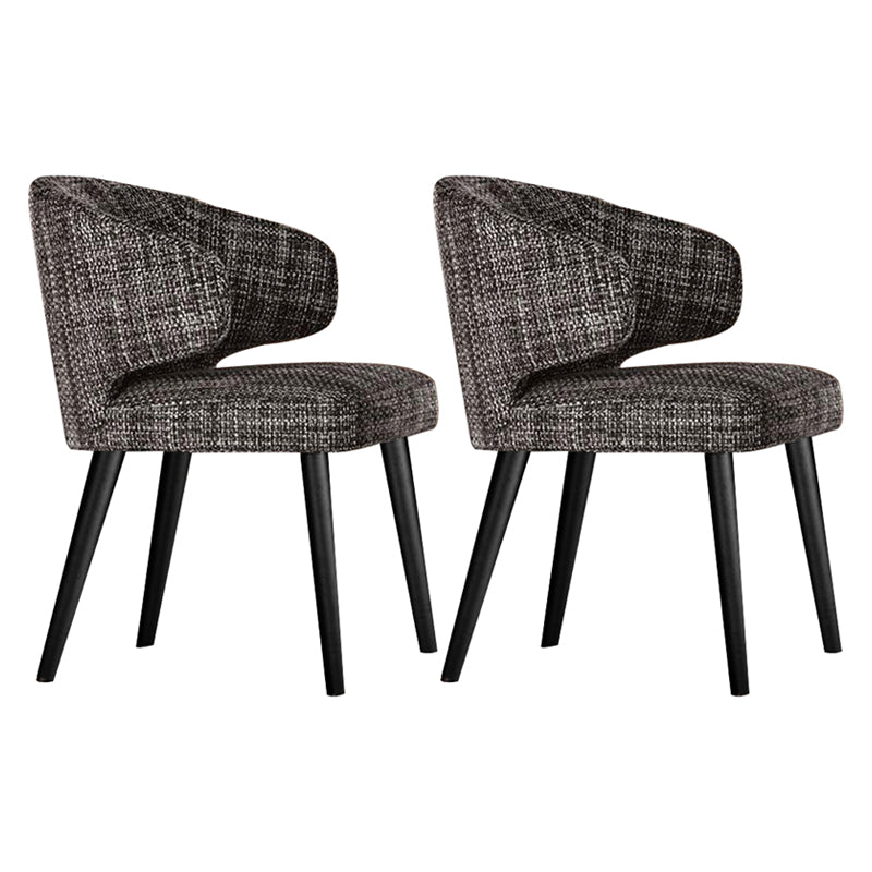 Glam Style Upholstered Side Chair Solid Back Chair with 4 Black Finish Legs Black White 2 Piece Set Clearhalo ' kitchen&dining_furn' 'Dining Chairs' 'Dining Tables & Seating' 'dining_chair' 'furn' 'furn_dining_chair' 'Furniture' 'furniture_dining_chair' 'Kitchen & Dining Furniture' 'kitchen' 3575883