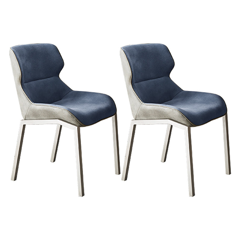 Nordic Cushioned Dining Chair 32"H Wingback Parsons Chair with Metal Base for Restaurant Peacock Blue 2 Piece Set Clearhalo ' kitchen&dining_furn' 'Dining Chairs' 'Dining Tables & Seating' 'dining_chair' 'furn' 'furn_dining_chair' 'Furniture' 'furniture_dining_chair' 'Kitchen & Dining Furniture' 'kitchen' 3575890