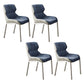 Nordic Cushioned Dining Chair 32"H Wingback Parsons Chair with Metal Base for Restaurant Peacock Blue 4 Piece Set Clearhalo ' kitchen&dining_furn' 'Dining Chairs' 'Dining Tables & Seating' 'dining_chair' 'furn' 'furn_dining_chair' 'Furniture' 'furniture_dining_chair' 'Kitchen & Dining Furniture' 'kitchen' 3575892