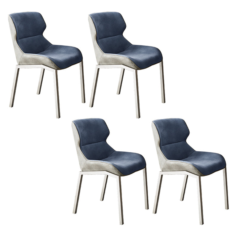 Nordic Cushioned Dining Chair 32"H Wingback Parsons Chair with Metal Base for Restaurant Peacock Blue 4 Piece Set Clearhalo ' kitchen&dining_furn' 'Dining Chairs' 'Dining Tables & Seating' 'dining_chair' 'furn' 'furn_dining_chair' 'Furniture' 'furniture_dining_chair' 'Kitchen & Dining Furniture' 'kitchen' 3575892