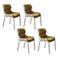 Nordic Cushioned Dining Chair 32"H Wingback Parsons Chair with Metal Base for Restaurant Yellow 4 Piece Set Clearhalo ' kitchen&dining_furn' 'Dining Chairs' 'Dining Tables & Seating' 'dining_chair' 'furn' 'furn_dining_chair' 'Furniture' 'furniture_dining_chair' 'Kitchen & Dining Furniture' 'kitchen' 3575898