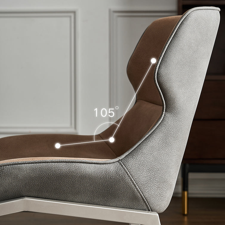 Nordic Cushioned Dining Chair 32"H Wingback Parsons Chair with Metal Base for Restaurant Clearhalo ' kitchen&dining_furn' 'Dining Chairs' 'Dining Tables & Seating' 'dining_chair' 'furn' 'furn_dining_chair' 'Furniture' 'furniture_dining_chair' 'Kitchen & Dining Furniture' 'kitchen' 3575903