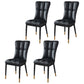 Glam Style Wingback Side Chair Upholstered Armless Dining Chairs for Home Black 4 Piece Set Brass Gold Clearhalo ' kitchen&dining_furn' 'Dining Chairs' 'Dining Tables & Seating' 'dining_chair' 'furn' 'furn_dining_chair' 'Furniture' 'furniture_dining_chair' 'Kitchen & Dining Furniture' 'kitchen' 3575913