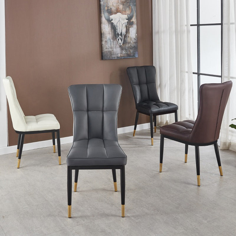 Glam Style Wingback Side Chair Upholstered Armless Dining Chairs for Home Clearhalo ' kitchen&dining_furn' 'Dining Chairs' 'Dining Tables & Seating' 'dining_chair' 'furn' 'furn_dining_chair' 'Furniture' 'furniture_dining_chair' 'Kitchen & Dining Furniture' 'kitchen' 3575914