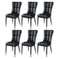 Glam Style Wingback Side Chair Upholstered Armless Dining Chairs for Home Black 6 Piece Set Brass Gold Clearhalo ' kitchen&dining_furn' 'Dining Chairs' 'Dining Tables & Seating' 'dining_chair' 'furn' 'furn_dining_chair' 'Furniture' 'furniture_dining_chair' 'Kitchen & Dining Furniture' 'kitchen' 3575915