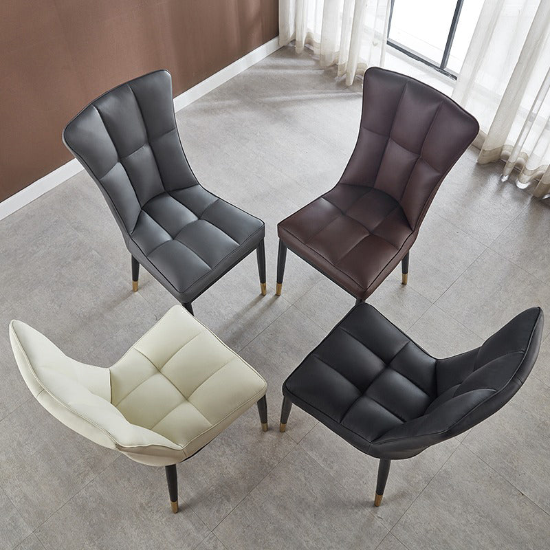 Glam Style Wingback Side Chair Upholstered Armless Dining Chairs for Home Clearhalo ' kitchen&dining_furn' 'Dining Chairs' 'Dining Tables & Seating' 'dining_chair' 'furn' 'furn_dining_chair' 'Furniture' 'furniture_dining_chair' 'Kitchen & Dining Furniture' 'kitchen' 3575917