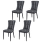 Glam Style Wingback Side Chair Upholstered Armless Dining Chairs for Home Grey 4 Piece Set Black Clearhalo ' kitchen&dining_furn' 'Dining Chairs' 'Dining Tables & Seating' 'dining_chair' 'furn' 'furn_dining_chair' 'Furniture' 'furniture_dining_chair' 'Kitchen & Dining Furniture' 'kitchen' 3575920