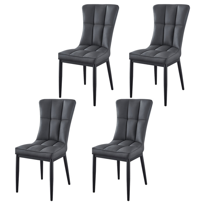Glam Style Wingback Side Chair Upholstered Armless Dining Chairs for Home Grey 4 Piece Set Black Clearhalo ' kitchen&dining_furn' 'Dining Chairs' 'Dining Tables & Seating' 'dining_chair' 'furn' 'furn_dining_chair' 'Furniture' 'furniture_dining_chair' 'Kitchen & Dining Furniture' 'kitchen' 3575920