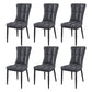 Glam Style Wingback Side Chair Upholstered Armless Dining Chairs for Home Grey 6 Piece Set Black Clearhalo ' kitchen&dining_furn' 'Dining Chairs' 'Dining Tables & Seating' 'dining_chair' 'furn' 'furn_dining_chair' 'Furniture' 'furniture_dining_chair' 'Kitchen & Dining Furniture' 'kitchen' 3575921