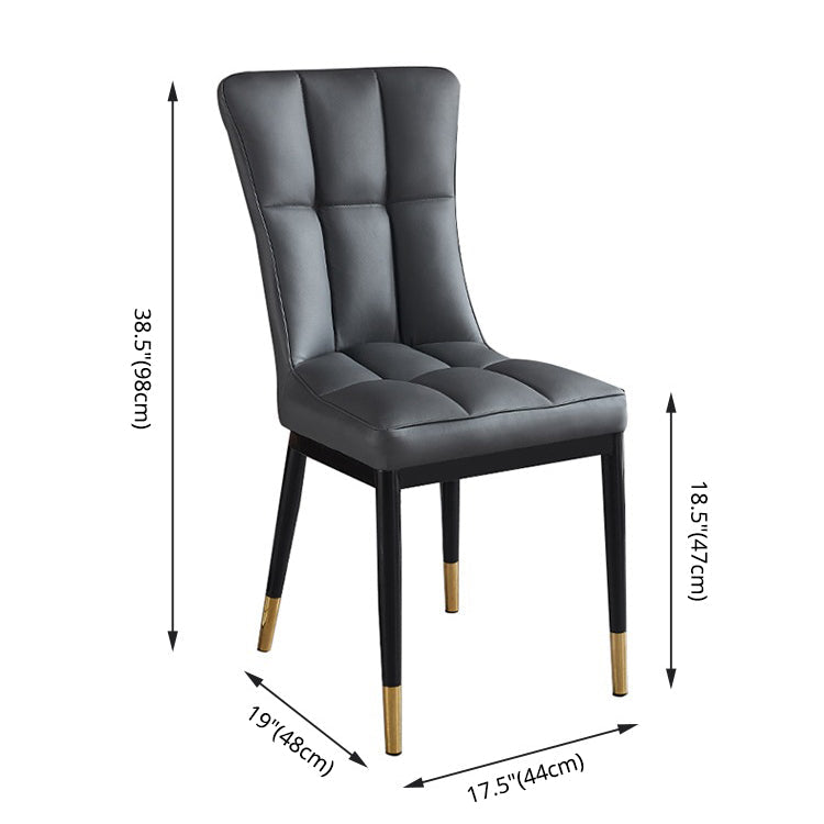 Glam Style Wingback Side Chair Upholstered Armless Dining Chairs for Home Clearhalo ' kitchen&dining_furn' 'Dining Chairs' 'Dining Tables & Seating' 'dining_chair' 'furn' 'furn_dining_chair' 'Furniture' 'furniture_dining_chair' 'Kitchen & Dining Furniture' 'kitchen' 3575923