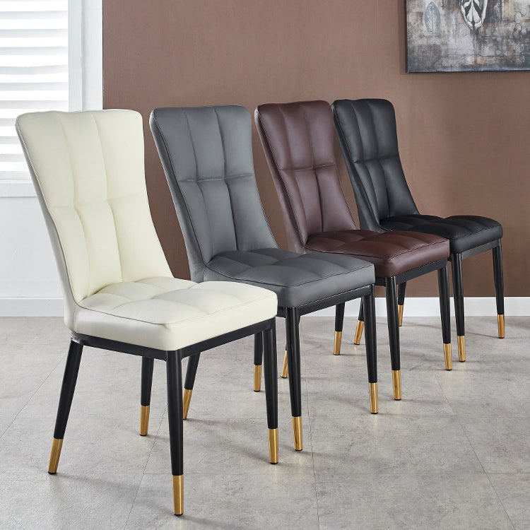 Glam Style Wingback Side Chair Upholstered Armless Dining Chairs for Home Clearhalo ' kitchen&dining_furn' 'Dining Chairs' 'Dining Tables & Seating' 'dining_chair' 'furn' 'furn_dining_chair' 'Furniture' 'furniture_dining_chair' 'Kitchen & Dining Furniture' 'kitchen' 3575926