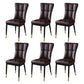 Glam Style Wingback Side Chair Upholstered Armless Dining Chairs for Home Brown 6 Piece Set Brass Gold Clearhalo ' kitchen&dining_furn' 'Dining Chairs' 'Dining Tables & Seating' 'dining_chair' 'furn' 'furn_dining_chair' 'Furniture' 'furniture_dining_chair' 'Kitchen & Dining Furniture' 'kitchen' 3575927