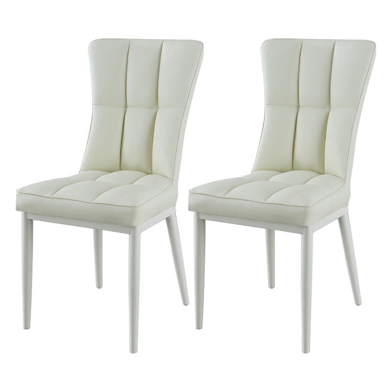 Glam Style Wingback Side Chair Upholstered Armless Dining Chairs for Home White 2 Piece Set White Clearhalo ' kitchen&dining_furn' 'Dining Chairs' 'Dining Tables & Seating' 'dining_chair' 'furn' 'furn_dining_chair' 'Furniture' 'furniture_dining_chair' 'Kitchen & Dining Furniture' 'kitchen' 3575928