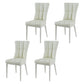 Glam Style Wingback Side Chair Upholstered Armless Dining Chairs for Home White 4 Piece Set White Clearhalo ' kitchen&dining_furn' 'Dining Chairs' 'Dining Tables & Seating' 'dining_chair' 'furn' 'furn_dining_chair' 'Furniture' 'furniture_dining_chair' 'Kitchen & Dining Furniture' 'kitchen' 3575929