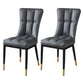 Glam Style Wingback Side Chair Upholstered Armless Dining Chairs for Home Grey 2 Piece Set Brass Gold Clearhalo ' kitchen&dining_furn' 'Dining Chairs' 'Dining Tables & Seating' 'dining_chair' 'furn' 'furn_dining_chair' 'Furniture' 'furniture_dining_chair' 'Kitchen & Dining Furniture' 'kitchen' 3575931