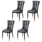 Glam Style Wingback Side Chair Upholstered Armless Dining Chairs for Home Grey 4 Piece Set Brass Gold Clearhalo ' kitchen&dining_furn' 'Dining Chairs' 'Dining Tables & Seating' 'dining_chair' 'furn' 'furn_dining_chair' 'Furniture' 'furniture_dining_chair' 'Kitchen & Dining Furniture' 'kitchen' 3575932