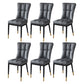 Glam Style Wingback Side Chair Upholstered Armless Dining Chairs for Home Grey 6 Piece Set Brass Gold Clearhalo ' kitchen&dining_furn' 'Dining Chairs' 'Dining Tables & Seating' 'dining_chair' 'furn' 'furn_dining_chair' 'Furniture' 'furniture_dining_chair' 'Kitchen & Dining Furniture' 'kitchen' 3575933