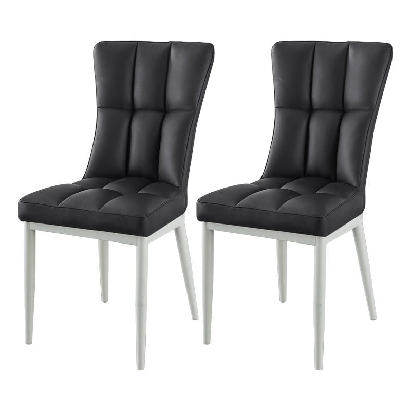 Glam Style Wingback Side Chair Upholstered Armless Dining Chairs for Home Black 2 Piece Set White Clearhalo ' kitchen&dining_furn' 'Dining Chairs' 'Dining Tables & Seating' 'dining_chair' 'furn' 'furn_dining_chair' 'Furniture' 'furniture_dining_chair' 'Kitchen & Dining Furniture' 'kitchen' 3575934