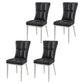 Glam Style Wingback Side Chair Upholstered Armless Dining Chairs for Home Black 4 Piece Set White Clearhalo ' kitchen&dining_furn' 'Dining Chairs' 'Dining Tables & Seating' 'dining_chair' 'furn' 'furn_dining_chair' 'Furniture' 'furniture_dining_chair' 'Kitchen & Dining Furniture' 'kitchen' 3575935