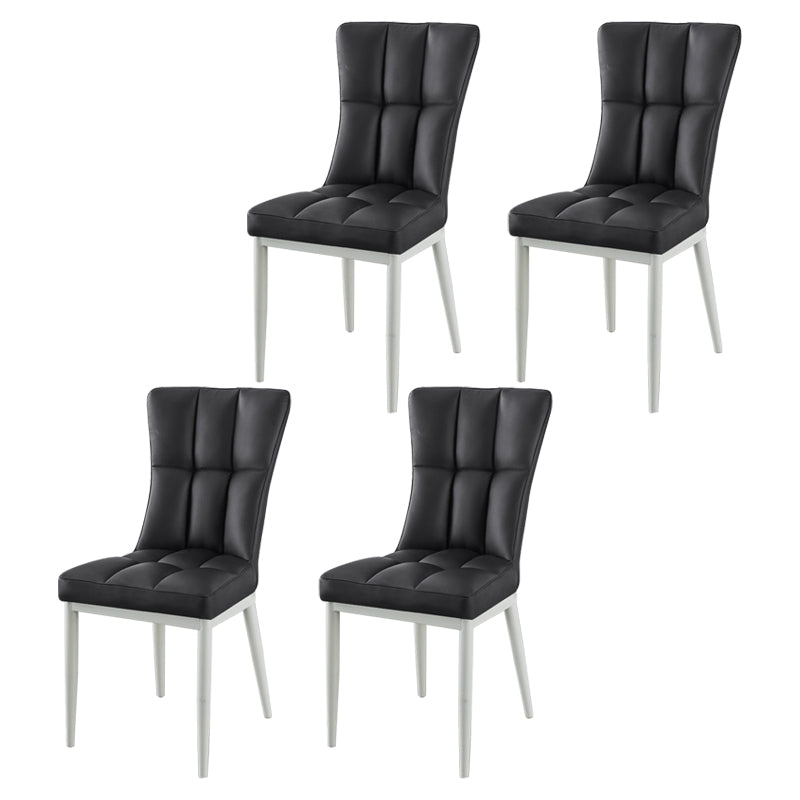 Glam Style Wingback Side Chair Upholstered Armless Dining Chairs for Home Black 4 Piece Set White Clearhalo ' kitchen&dining_furn' 'Dining Chairs' 'Dining Tables & Seating' 'dining_chair' 'furn' 'furn_dining_chair' 'Furniture' 'furniture_dining_chair' 'Kitchen & Dining Furniture' 'kitchen' 3575935