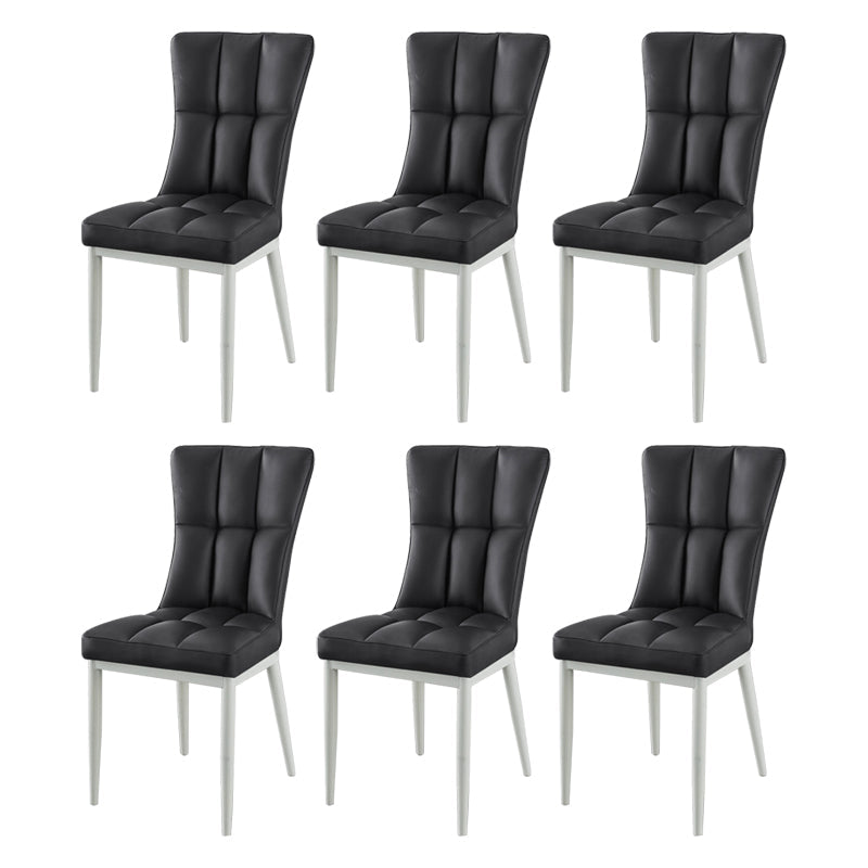 Glam Style Wingback Side Chair Upholstered Armless Dining Chairs for Home Black 6 Piece Set White Clearhalo ' kitchen&dining_furn' 'Dining Chairs' 'Dining Tables & Seating' 'dining_chair' 'furn' 'furn_dining_chair' 'Furniture' 'furniture_dining_chair' 'Kitchen & Dining Furniture' 'kitchen' 3575936