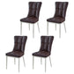 Glam Style Wingback Side Chair Upholstered Armless Dining Chairs for Home Brown 4 Piece Set White Clearhalo ' kitchen&dining_furn' 'Dining Chairs' 'Dining Tables & Seating' 'dining_chair' 'furn' 'furn_dining_chair' 'Furniture' 'furniture_dining_chair' 'Kitchen & Dining Furniture' 'kitchen' 3575938