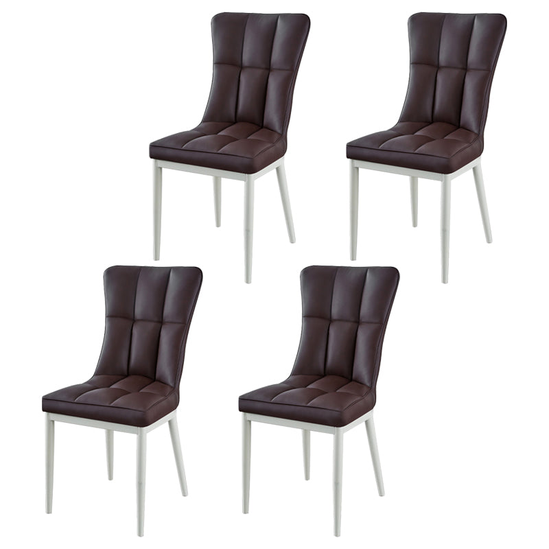 Glam Style Wingback Side Chair Upholstered Armless Dining Chairs for Home Brown 4 Piece Set White Clearhalo ' kitchen&dining_furn' 'Dining Chairs' 'Dining Tables & Seating' 'dining_chair' 'furn' 'furn_dining_chair' 'Furniture' 'furniture_dining_chair' 'Kitchen & Dining Furniture' 'kitchen' 3575938
