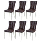 Glam Style Wingback Side Chair Upholstered Armless Dining Chairs for Home Brown 6 Piece Set White Clearhalo ' kitchen&dining_furn' 'Dining Chairs' 'Dining Tables & Seating' 'dining_chair' 'furn' 'furn_dining_chair' 'Furniture' 'furniture_dining_chair' 'Kitchen & Dining Furniture' 'kitchen' 3575939