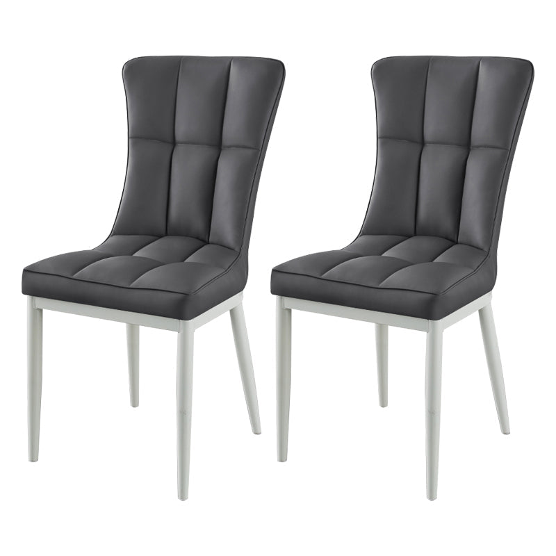 Glam Style Wingback Side Chair Upholstered Armless Dining Chairs for Home Grey 2 Piece Set White Clearhalo ' kitchen&dining_furn' 'Dining Chairs' 'Dining Tables & Seating' 'dining_chair' 'furn' 'furn_dining_chair' 'Furniture' 'furniture_dining_chair' 'Kitchen & Dining Furniture' 'kitchen' 3575940