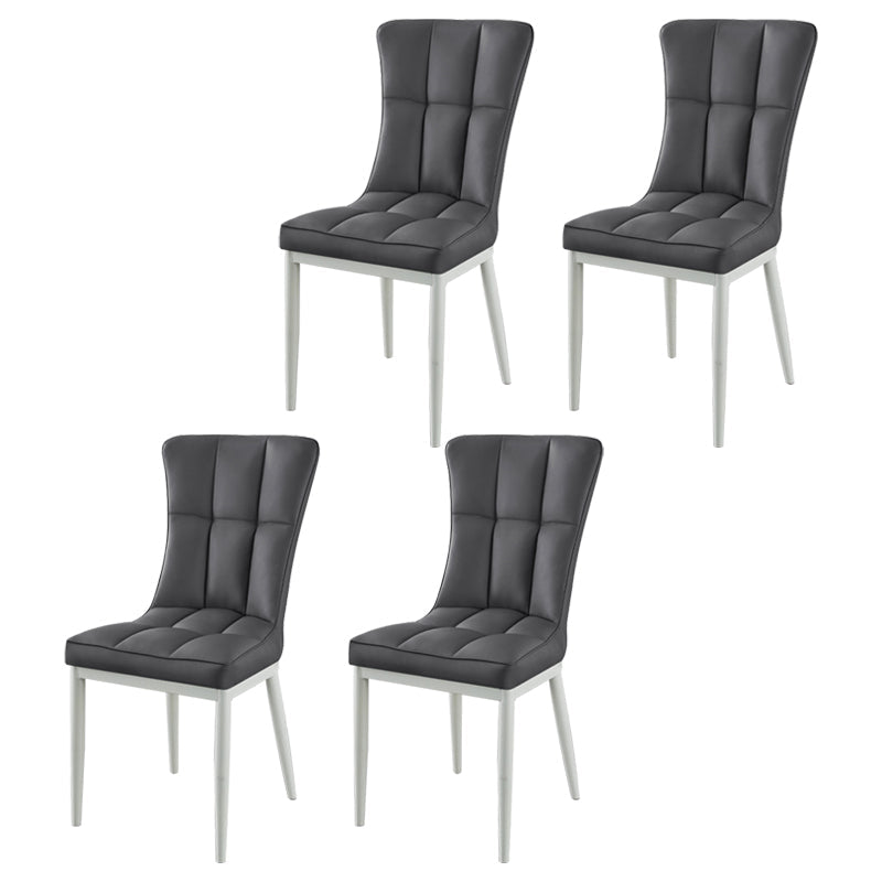 Glam Style Wingback Side Chair Upholstered Armless Dining Chairs for Home Grey 4 Piece Set White Clearhalo ' kitchen&dining_furn' 'Dining Chairs' 'Dining Tables & Seating' 'dining_chair' 'furn' 'furn_dining_chair' 'Furniture' 'furniture_dining_chair' 'Kitchen & Dining Furniture' 'kitchen' 3575941