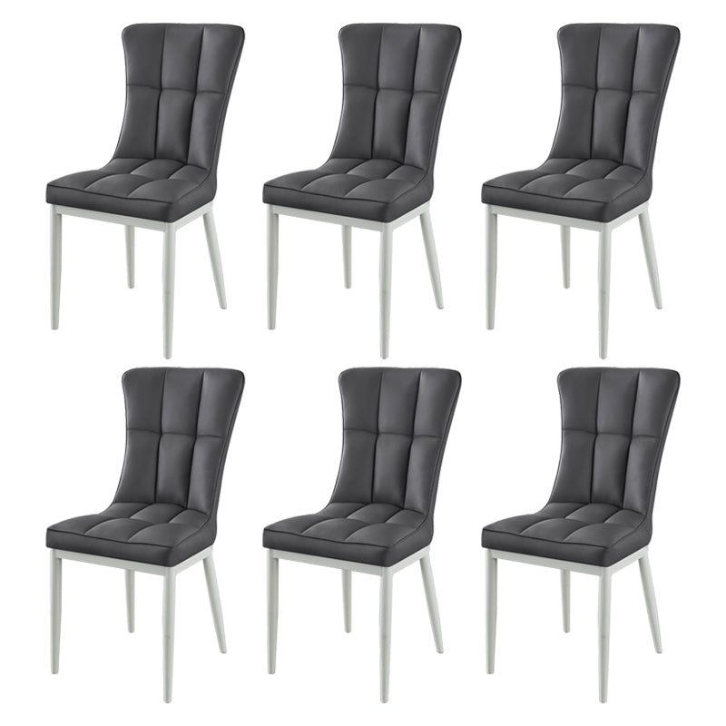 Glam Style Wingback Side Chair Upholstered Armless Dining Chairs for Home Grey 6 Piece Set White Clearhalo ' kitchen&dining_furn' 'Dining Chairs' 'Dining Tables & Seating' 'dining_chair' 'furn' 'furn_dining_chair' 'Furniture' 'furniture_dining_chair' 'Kitchen & Dining Furniture' 'kitchen' 3575942