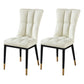 Glam Style Wingback Side Chair Upholstered Armless Dining Chairs for Home White 2 Piece Set Brass Gold Clearhalo ' kitchen&dining_furn' 'Dining Chairs' 'Dining Tables & Seating' 'dining_chair' 'furn' 'furn_dining_chair' 'Furniture' 'furniture_dining_chair' 'Kitchen & Dining Furniture' 'kitchen' 3575943