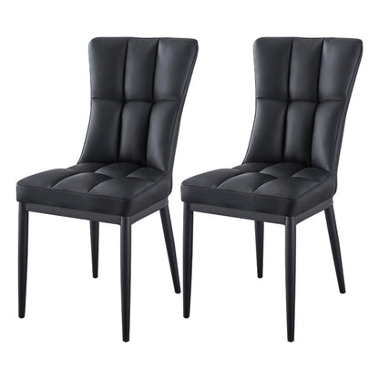 Glam Style Wingback Side Chair Upholstered Armless Dining Chairs for Home Black 2 Piece Set Black Clearhalo ' kitchen&dining_furn' 'Dining Chairs' 'Dining Tables & Seating' 'dining_chair' 'furn' 'furn_dining_chair' 'Furniture' 'furniture_dining_chair' 'Kitchen & Dining Furniture' 'kitchen' 3575946