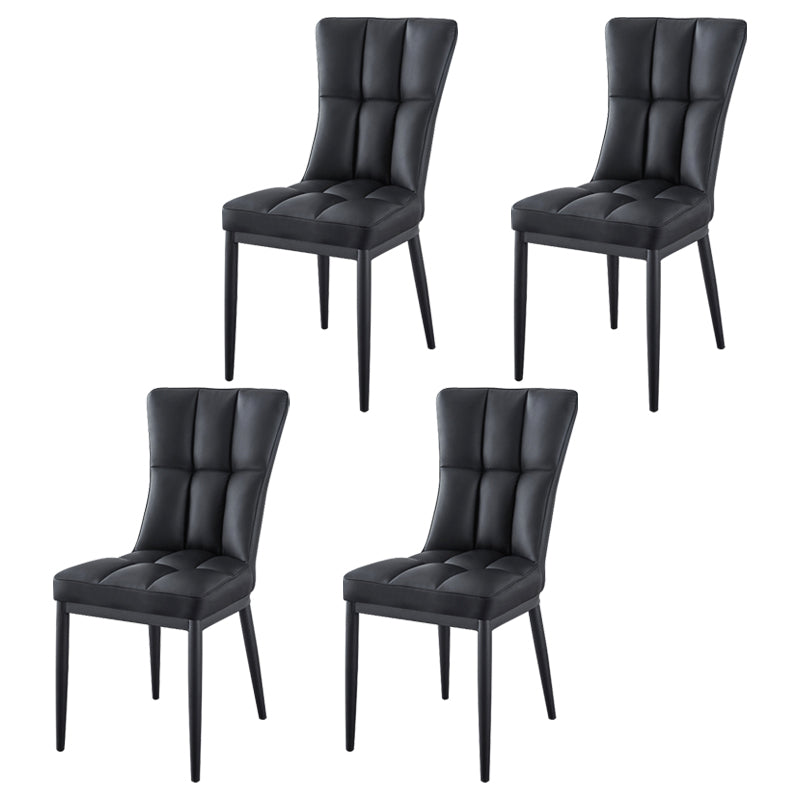 Glam Style Wingback Side Chair Upholstered Armless Dining Chairs for Home Black 4 Piece Set Black Clearhalo ' kitchen&dining_furn' 'Dining Chairs' 'Dining Tables & Seating' 'dining_chair' 'furn' 'furn_dining_chair' 'Furniture' 'furniture_dining_chair' 'Kitchen & Dining Furniture' 'kitchen' 3575947