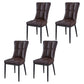Glam Style Wingback Side Chair Upholstered Armless Dining Chairs for Home Brown 4 Piece Set Black Clearhalo ' kitchen&dining_furn' 'Dining Chairs' 'Dining Tables & Seating' 'dining_chair' 'furn' 'furn_dining_chair' 'Furniture' 'furniture_dining_chair' 'Kitchen & Dining Furniture' 'kitchen' 3575950
