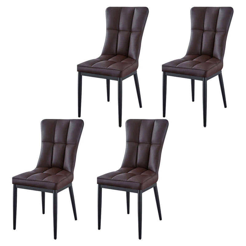 Glam Style Wingback Side Chair Upholstered Armless Dining Chairs for Home Brown 4 Piece Set Black Clearhalo ' kitchen&dining_furn' 'Dining Chairs' 'Dining Tables & Seating' 'dining_chair' 'furn' 'furn_dining_chair' 'Furniture' 'furniture_dining_chair' 'Kitchen & Dining Furniture' 'kitchen' 3575950