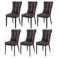 Glam Style Wingback Side Chair Upholstered Armless Dining Chairs for Home Brown 6 Piece Set Black Clearhalo ' kitchen&dining_furn' 'Dining Chairs' 'Dining Tables & Seating' 'dining_chair' 'furn' 'furn_dining_chair' 'Furniture' 'furniture_dining_chair' 'Kitchen & Dining Furniture' 'kitchen' 3575951