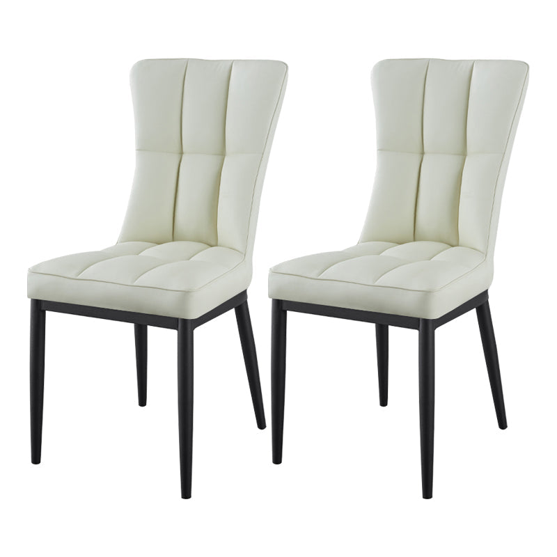 Glam Style Wingback Side Chair Upholstered Armless Dining Chairs for Home White 2 Piece Set Black Clearhalo ' kitchen&dining_furn' 'Dining Chairs' 'Dining Tables & Seating' 'dining_chair' 'furn' 'furn_dining_chair' 'Furniture' 'furniture_dining_chair' 'Kitchen & Dining Furniture' 'kitchen' 3575952