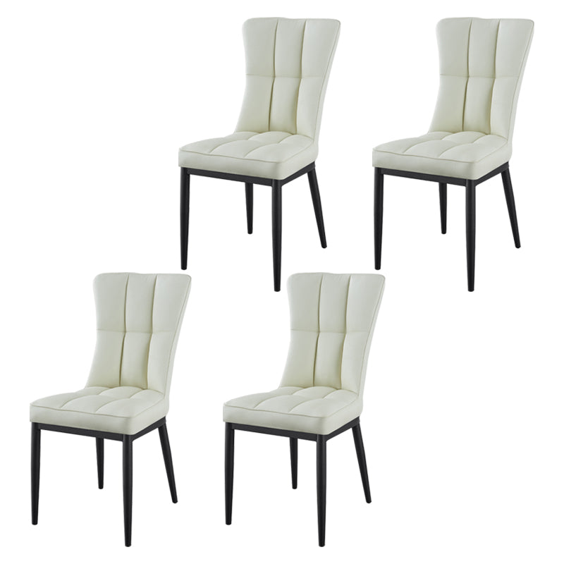 Glam Style Wingback Side Chair Upholstered Armless Dining Chairs for Home White 4 Piece Set Black Clearhalo ' kitchen&dining_furn' 'Dining Chairs' 'Dining Tables & Seating' 'dining_chair' 'furn' 'furn_dining_chair' 'Furniture' 'furniture_dining_chair' 'Kitchen & Dining Furniture' 'kitchen' 3575953