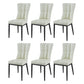 Glam Style Wingback Side Chair Upholstered Armless Dining Chairs for Home White 6 Piece Set Black Clearhalo ' kitchen&dining_furn' 'Dining Chairs' 'Dining Tables & Seating' 'dining_chair' 'furn' 'furn_dining_chair' 'Furniture' 'furniture_dining_chair' 'Kitchen & Dining Furniture' 'kitchen' 3575954
