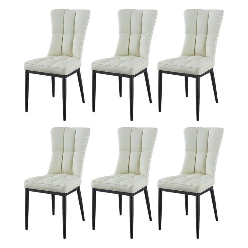Glam Style Wingback Side Chair Upholstered Armless Dining Chairs for Home White 6 Piece Set Black Clearhalo ' kitchen&dining_furn' 'Dining Chairs' 'Dining Tables & Seating' 'dining_chair' 'furn' 'furn_dining_chair' 'Furniture' 'furniture_dining_chair' 'Kitchen & Dining Furniture' 'kitchen' 3575954