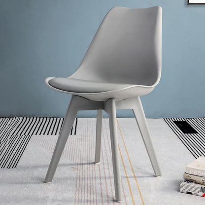 Glam Style Plastic Dining Armless Chair Upholstered Solid Back Side Chairs for Home Use Grey 1 Piece Clearhalo ' kitchen&dining_furn' 'Dining Chairs' 'Dining Tables & Seating' 'dining_chair' 'Furniture' 'furniture_dining_chair' 'Kitchen & Dining Furniture' 'kitchen' 3575956