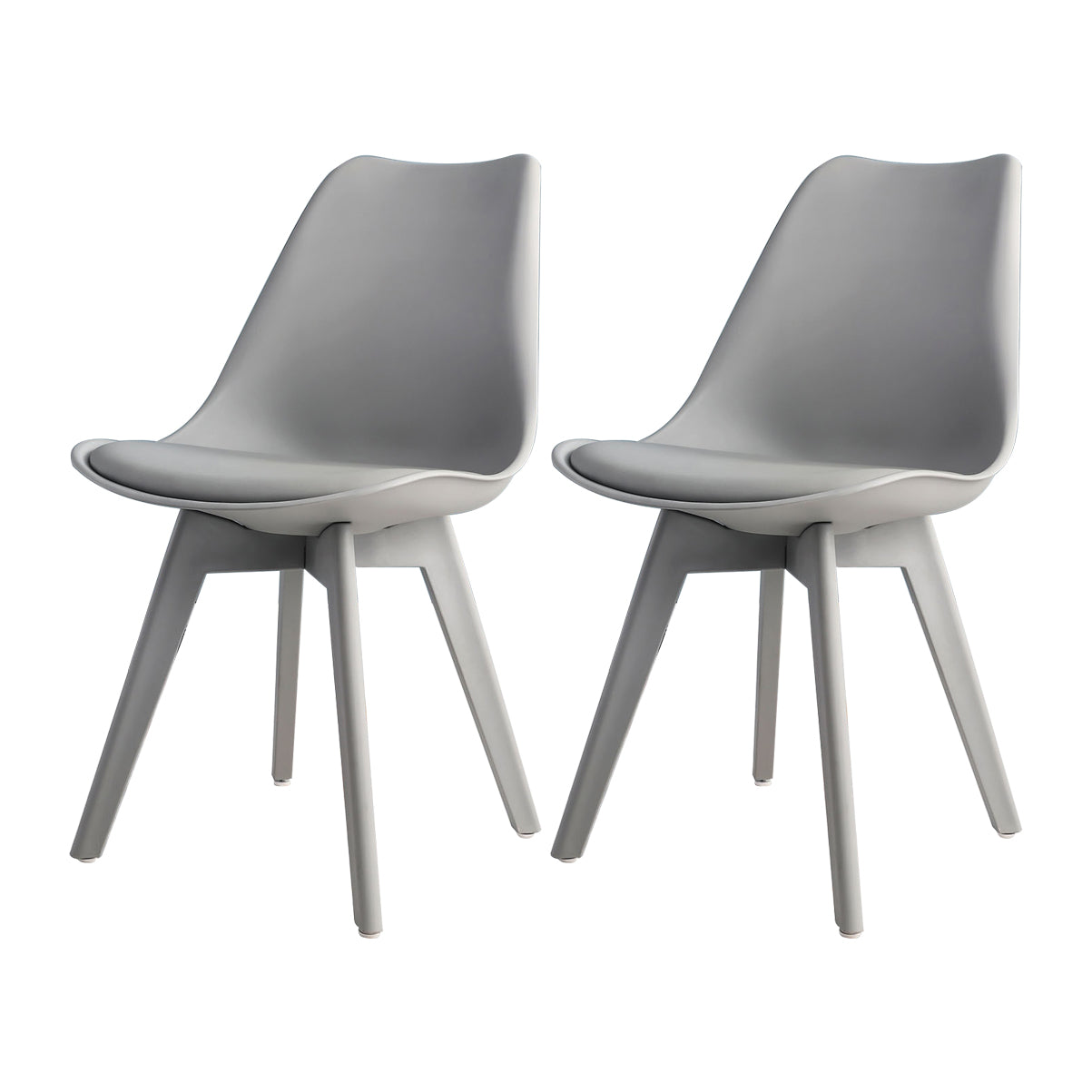 Glam Style Plastic Dining Armless Chair Upholstered Solid Back Side Chairs for Home Use Grey Set of 2 Clearhalo ' kitchen&dining_furn' 'Dining Chairs' 'Dining Tables & Seating' 'dining_chair' 'Furniture' 'furniture_dining_chair' 'Kitchen & Dining Furniture' 'kitchen' 3575958