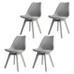 Glam Style Plastic Dining Armless Chair Upholstered Solid Back Side Chairs for Home Use Grey Set of 4 Clearhalo ' kitchen&dining_furn' 'Dining Chairs' 'Dining Tables & Seating' 'dining_chair' 'Furniture' 'furniture_dining_chair' 'Kitchen & Dining Furniture' 'kitchen' 3575959