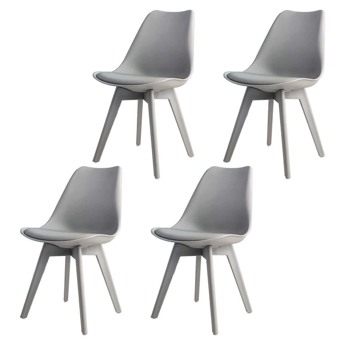 Glam Style Plastic Dining Armless Chair Upholstered Solid Back Side Chairs for Home Use Grey Set of 4 Clearhalo ' kitchen&dining_furn' 'Dining Chairs' 'Dining Tables & Seating' 'dining_chair' 'Furniture' 'furniture_dining_chair' 'Kitchen & Dining Furniture' 'kitchen' 3575959