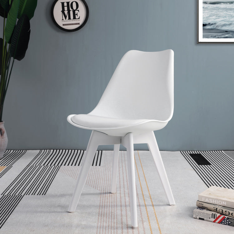 Glam Style Plastic Dining Armless Chair Upholstered Solid Back Side Chairs for Home Use White 1 Piece Clearhalo ' kitchen&dining_furn' 'Dining Chairs' 'Dining Tables & Seating' 'dining_chair' 'Furniture' 'furniture_dining_chair' 'Kitchen & Dining Furniture' 'kitchen' 3575967